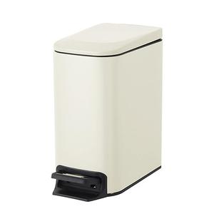 Cesun Small Bathroom Trash Can with Lid Soft Close, Step Pedal, 6 Liter / 1.6 Gallon Stainless Steel Garbage Can with Removable Inner Bucket, AntiFingerprint Finish (Creamy White)