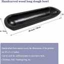 Wooden Dough Bowls Decorative，Rustic Bread Long Bowls Decor Wood Tray, Hand Carved For Table Centerpiece Decor, Home Decor (20 * 6 * 2 inch Black), LARGE