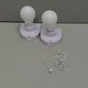 2 Pack Stick-Up Battery Operated Light Bulb, Wireless LED Closet Light Bulb, Self Adhesive Wall Mounted Light Fixture with Pull Chain for Cabinet Bedroom Living Room Kitchen, Milk White Cover