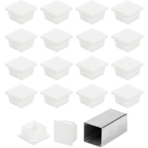 uxcell 1 3/16" (30mm) Square Tubing End Caps, 32 Pcs Plastic Hole Plugs Insert End Cap for Metal Tubing Post Chair Leg Table Bookshelves Furniture, White