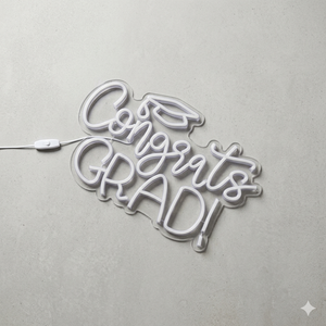 Neon Sign Congrats Grad Light for School Class Party Family Wall Decor Congratulation Custom Neon Signs Gift Graduation Party 60cm