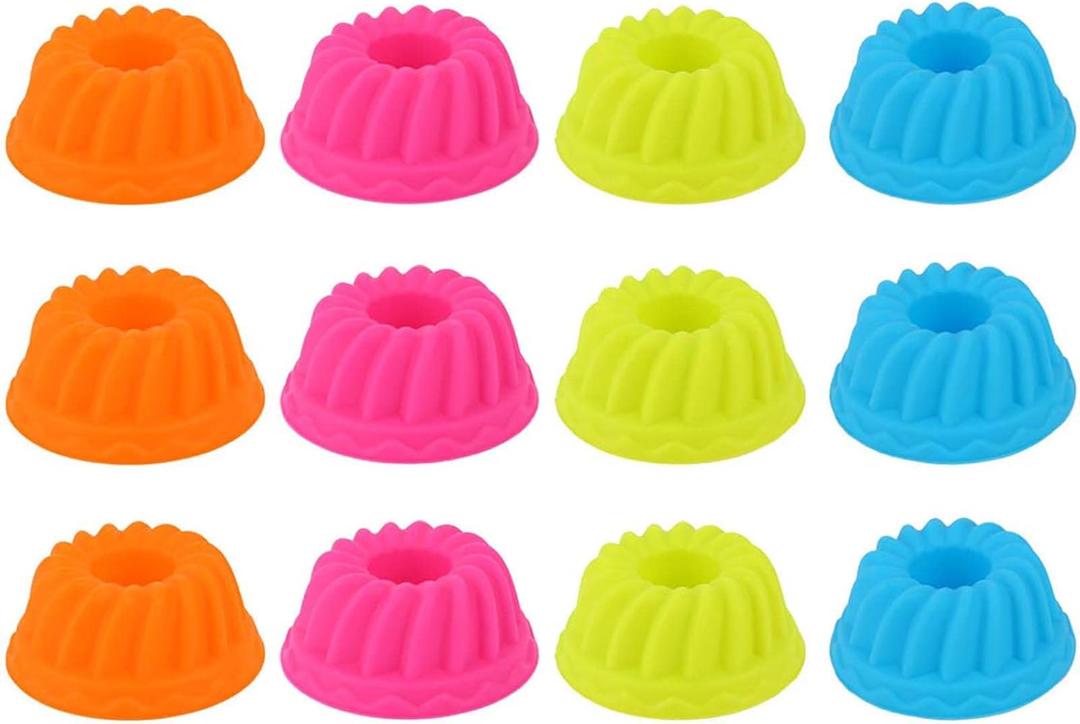 12Pcs Silicone Molds Cupcake, Reusable Muffins Liners Washable Non Stick Pumpkin Silicone Cupcake Molds Mini SiliconeMolds for Baking Pastry Muffin Molds