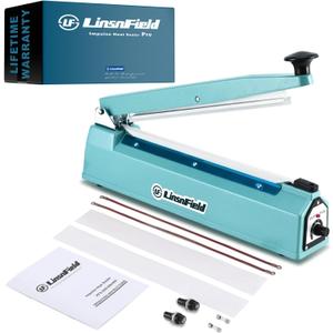 Sealer Pro, Patented 12inch Impulse Heat Bag Sealer, 7mm Sealing Width Poly Bag Seal Machine, 2 Replacement Kits 2 Fuses Included, Blue