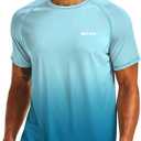 Men's Rashguard Swim Shirt Short Sleeve UPF 50+ Sun Protection Shirt SPF Quick Dry Water Lightweight Shirt (Green, XXL)