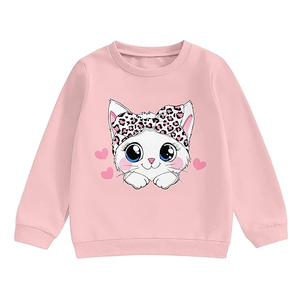 LIFAky Girls Graphic Sweatshirts Crewneck Cute Cartoon Pullover Casual Long Sleeve Size 3-6Y Fall Winter Tops