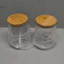 2PCS Small Glass Storage Jars with Airtight Lids,18 fl oz (550ml) Cute Clear Storage container with bamboo Lid,Glass Pantry Canister for Beans, Rice,Sugar,Cookie Coffee (N-Clear-2PCS-18FL OZ/550ML)