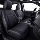 LUCKYMAN CLUB Tacoma Custom Fit Seat Covers for 2016-2023 Tacoma Crew Cab with Faux Leather (Black)