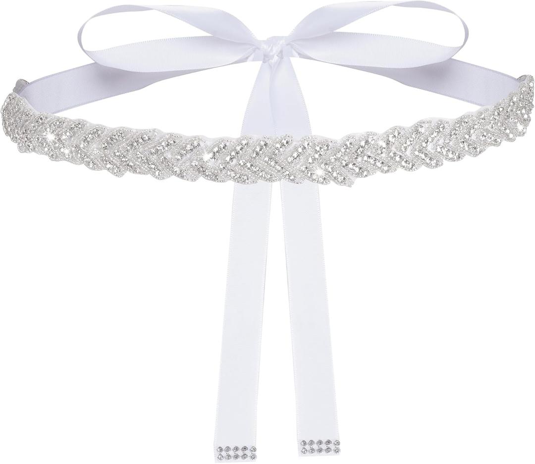 Bridal Rhinestone Wedding Waist Belt for Women Sparkly Belt Wedding Satin Sash for Special Occasion