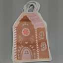 Kolldenn 11 Pcs Christmas Gingerbread House Gift Bags with Handles House Gingerbread Shaped Treat Candy Goodies Paper Bags Bulk Winter Snow Wrapping Paper for Christmas Holiday Party Favor (Pink)