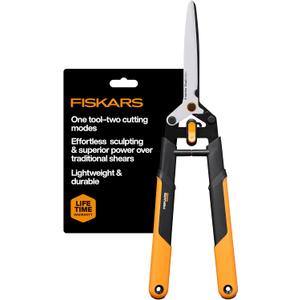 Fiskars 25" DualAction Hedge Shears, 2-in-1 Fast or Powerful Trimming