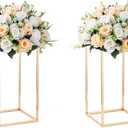Gold Flower Stand for Table: 15.7 Tall Centerpiece Stand for Wedding Table Reception Floral Center Pieces with Home Decoration Party Event 2 PCS