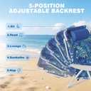 SUNNYFEEL Extra Wide Low Beach Chair 5 Position Lay Flat 500 LBS Heavy Duty, XL Oversized Portable Folding Camping Chairs with Cup Holder for Outdoor/Trip, Lightweight Backpack Beach Chair for Adults, 70 cm x 53 cm x 77 cm
