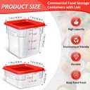 Yungyan 16 Pcs Restaurant Food Storage Containers with Lids Set, Red Lids, 2Qt, 4Qt