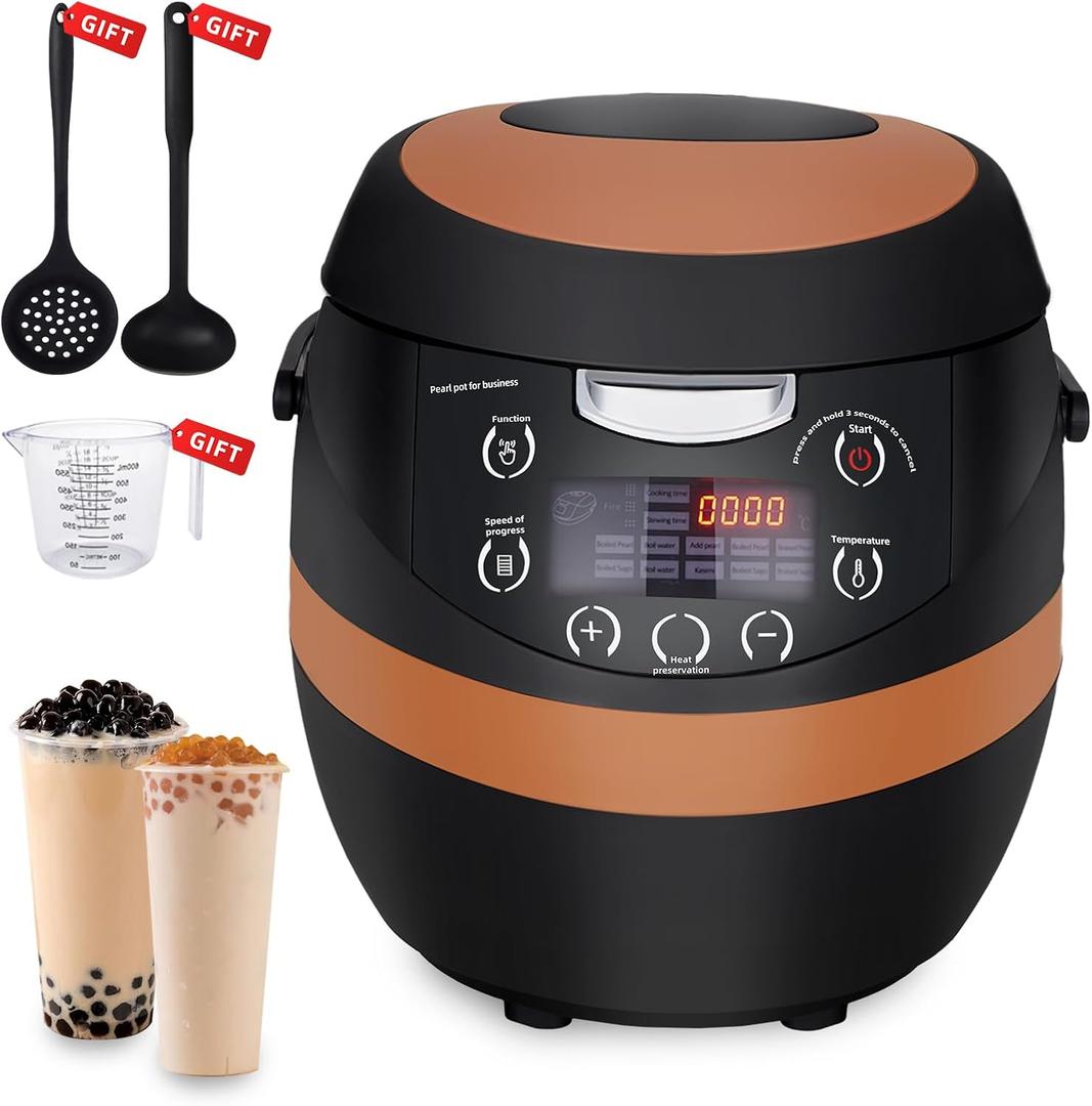 Automatic Commercial Boba Cooker 8L - 1350W Boba Maker Smart Bo ba Machine for Tapioca Pearls, Bubble Tea Machine, Suit for Milk Tea Stores Restaurants Dessert Stores Lounge Bars