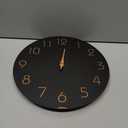 Mosewa 12 Inch Black Wall Clock Battery Operated Silent Non Ticking Modern Simple Minimalist Decorative for Kitchen Bedroom Home Office Bathroom Living Room