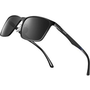 BIRCEN Polarized Mens Sunglasses for Driving: UV Protection Al-Mg Metal Sunglasses Lightweight Shades for Fishing Travel Golf