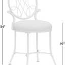 Hillsdale O'Malley Vanity Stool with Spiral Pattern Design, White, 34h X 16w X 19.25d