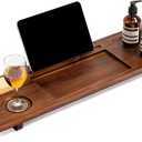 Premium Teak Bathtub Tray for Freestanding Baths - 29" Adjustable Spa Caddy | Compact, Thick & Stable Design | Anti-Tip with Accessories Holder | Natural Water-Resistant Finish