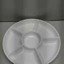 Plasticpro 6 Sectional Round Plastic Serving Tray/Platter (2, White)