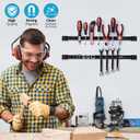 4 Pieces 18" Magnetic Tool Holder Strip, Black Magnet Bar, Metal Tool Organizer Rack for Garage Organization, Easy To Install in Workshop, Mounting Screws Included