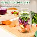 Salad Pod Mason Jar Side Open, Portable Salad Container for Lunch with Leakproof Dressing Compartment, Reusable Travel Salad Jar Bowl with Lid, SaladBottle for Meal Prep, Office,Camping,Outdoor,Picnic