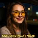 Myiaur Polarized Night Vision Glasses for Women, Anti Glare Driving Vision Glasses with Yellow Lens, UV400 Protection