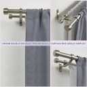 Double Curtain Rods with Aluminum Bouquet Brackets and End Cap Finials, Brushed Nickel Curtain Rods for Windows 36 to 72'',1-Inches Front and 5/8 Inches Back Double Drapery Rods