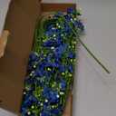 10 PCS Silk Flowers with Long Stems Artificial Flower for Tall Vase Outdoors Fake Babys Breath Bouquet Faux Floral Wedding Party Decoration Home Indoor Table Centerpiece Decor (Blue)
