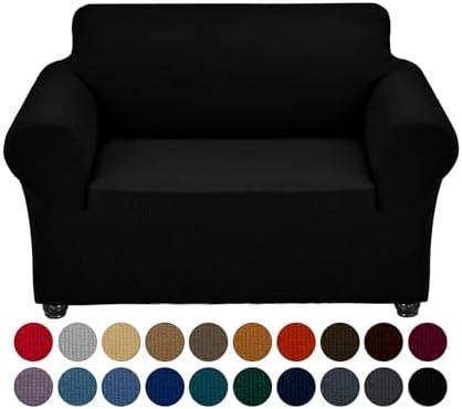 Joccun Stretch Chair Couch Cover,1-Piece Sofa Slipcover Spandex Jacquard Fabric Sofa Covers with Elastic Bottom,Washable Furniture Protector for Dogs,Cats,Kids(Armchair,Wide 35" - 55",Black), S