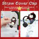 3 x 6PCS Christmas Straw Cover Cap for Stanley Cup, Silicone Straw Topper for Stanley 30&40 Oz Tumbler with Handle, 10mm Drinking Straw Tip Covers for Christmas Gifts. (Color 2)