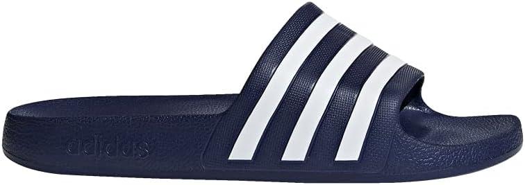 adidas Unisex Adult Adilette Aqua Slide Sandal (10 Women/9 Men, Dark Blue/White/Dark Blue)