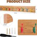 Fuutreo 39'' Large Classroom Coat Hook Wall Mounted Hanger Rail Wall Backpack Hook with 10 Rainbow Metal Hooks Wood Panel Backpack Coat Rack for Back to School Organizer Clothes Jackets Hats Keys