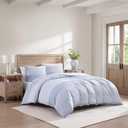 Tommy Hilfiger - Twin Comforter Set, Super Soft Bedding with Matching Sham, Breathable Bed Essentials (Modern Stripe White, Twin)