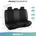 Road Comforts Car Seat Cover Full Set, Leather Mesh Seat Covers, Airbag Compatible, Universal Fit for Most Cars, SUVs, Trucks, and Vans - Black