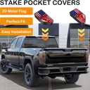 Bed Rail Stake Pocket Covers for GMC Chevy Silverado/GMC Sierra 1500(2019-2024 2025 2026), GMC Sierra 3500HD(2020 2021 2022 2023)/2500, Truck Caps Rear Holes Plugs Covers (Car(Red/Blue))