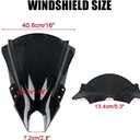 Windshield for NINJA500 SE 2024 2025 2026, PSLER Windscreen Double Bubble Wind Deflector Protector Fairing for NINJA500 SE Ninja 500 2024 2025 2026 (18" Black)