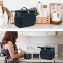 Lunch Bag, 12L Insulated Lunch Bag with Adjustable Shoulder Strap, Lunch Box with Upgraded Leakproof Lining for W/Men, Collapsible Large Cooler Bag for Work Picnic Camping- Upgraded Blue