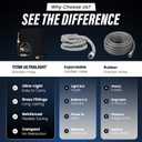 TITAN 50 ft Garden Hose Lightweight Flexible Water Hose, Kink-Free Non-Expanding, High Flow, Solid Brass Fittings, Leak-Proof with Nozzle
