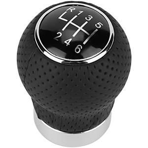 Pissente Gear Shift Knob Kit, 5/6 Speed Black ABS Universal Car Gear Shift Knob Stick Head Shifter Hanldle Lever Round Gear Shift Handle Car Shifter Adapter Car Styling Accessory (6 Speed)