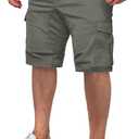 JMIERR Mens Casual Cargo Shorts - Cotton Drawstring Stretch Summer Beach Shorts Twill Chino Short with 6 Pockets (XX-Large, 01 Grey)