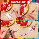 Misdary 622 Pcs Baseball Sport Bead Keychain DIY Kit Ball Keychain Making Craft Kit Adjustable Star and Heart Cube Tassel Ball Bulk Cheerleader Team Gift Sport Jewelry Making Accessories (White)