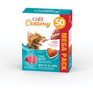 Catit Creamy Lickable Cat Treat, Healthy Cat Treat, Tuna, 50 Pack