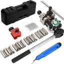 Brake Line Flaring Tool Kit 45 Degree Single Bubble Double Flare Tool Set Compatible with 3/16", 1/4", 5/16", and 3/8" Tubes