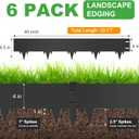 6-Pack Metal Landscape Edging (20ft Total), 40" x 6.5" Steel Garden Edging Border w/ 6 Stakes, Rustproof Hammer-in Edging for Landscaping, Lawn, Yard, Tree Rings, Flower Beds