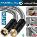 Garden Hose 50FT, Water Hose with 10 Function Nozzle, Garden Hose Metal with Leak-proof Connectors, Kink-Free & Ultra Flexible, Rust/Pet/Puncture Proof for Lawn, Yard, RV, Car Wash, 550PSI