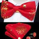 DiBanGu Mens Christmas Vest and Bow Tie Set Festival Christmas Snowflake Suit Vest for XmasNew Year Party Formal (Large)