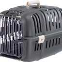 Ferplast Jet 10 Small Dog Transport Box, Transparent Door Shockproof, Ventilation Slots (Large)