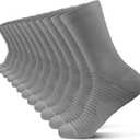 PAPLUS Athletic Crew Compression Socks (6 Pairs) for Men & Women, Running Socks With Arch Support (Large-X-Large)