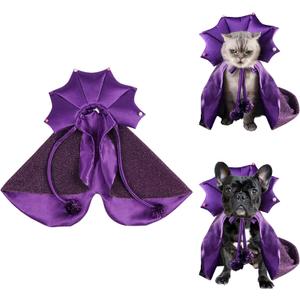 Dog Cat Witch Cape,Wizard Cloak Halloween Costume for Dogs Cats,Pet Witch Cape Halloween Costume,Dog Cat Vampire Cloak Cosplay Outfit (One Size)