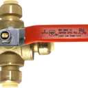 2 Pcs XFITTING Push Fit 1/2 Inch x 1/2 Inch Push Fit x 1/2 Inch Push Fit 3 Way Tee Valve, 28-5-8=2XX